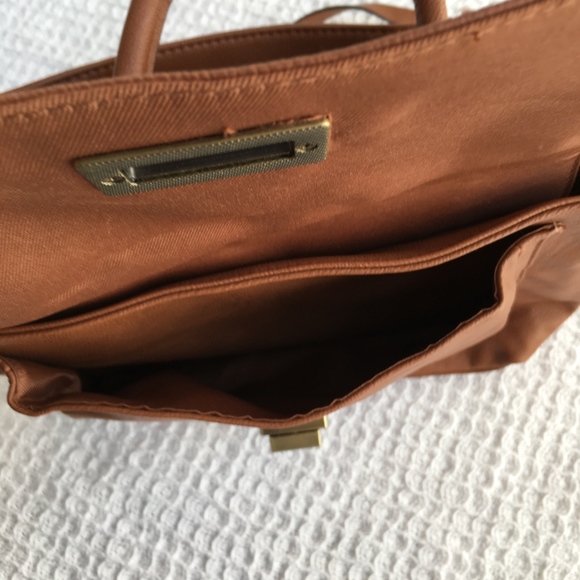 Merona Cognac Crossbody Satchel Handbag - Picture 6 of 7